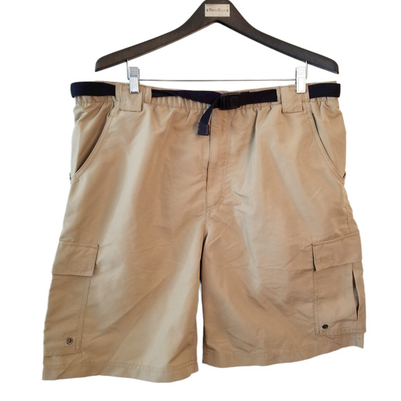 Lands' End Cargo Beige Men's Shorts Belted Size XL 40-42 Inseam 9 in‎ - Picture 1 of 10